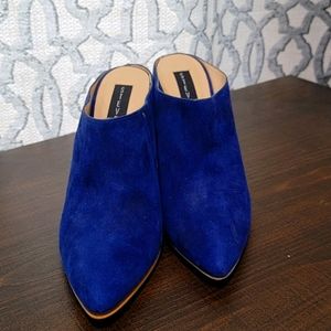 STEVEN by Steven Madden Blue Suede Slip on Booties